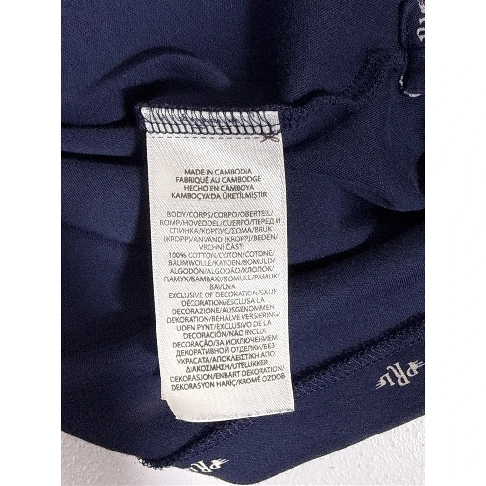 Polo Ralph Lauren Shirt Mens Size Medium Navy All Over PRL Print Golf Preppy